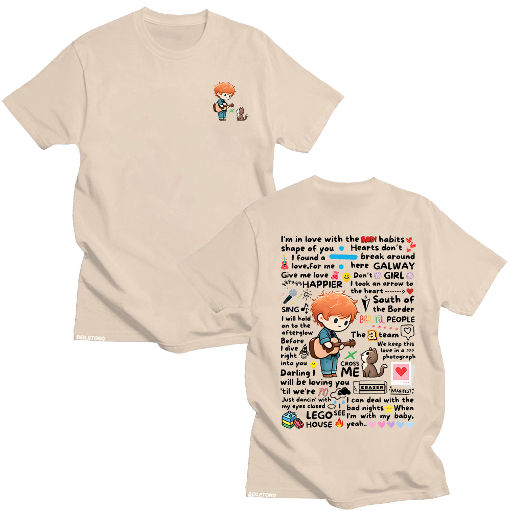 Ed Sheeran Graffiti Pattern Ts – Streetwear Brand Y2K recenzja i cena