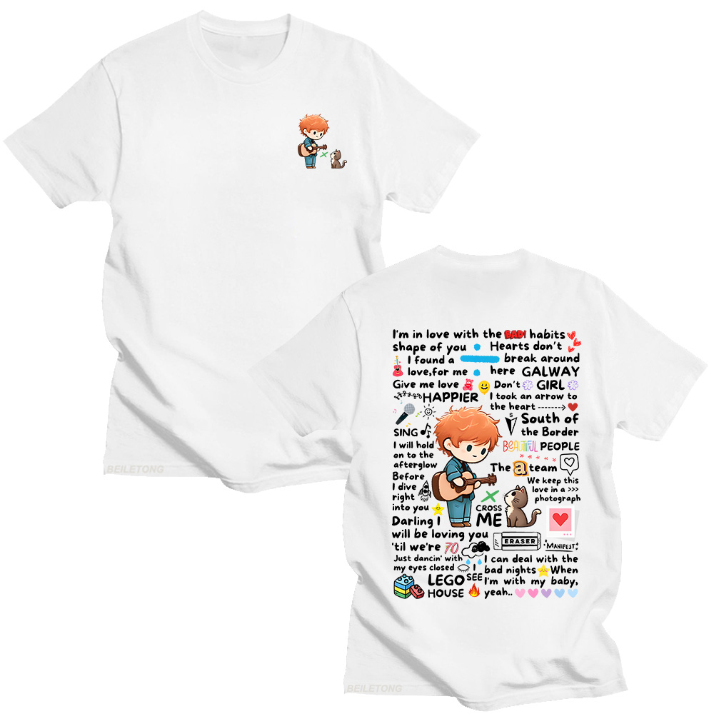 Ed Sheeran Graffiti Pattern Ts – Streetwear Brand Y2K recenzja i cena