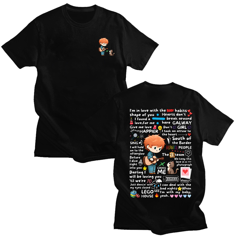Ed Sheeran Graffiti Pattern Ts – Streetwear Brand Y2K recenzja i cena