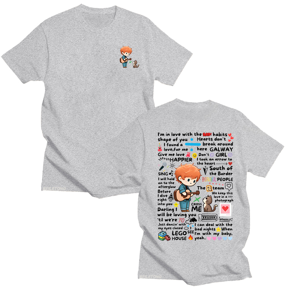 Ed Sheeran Graffiti Pattern Ts – Streetwear Brand Y2K recenzja i cena